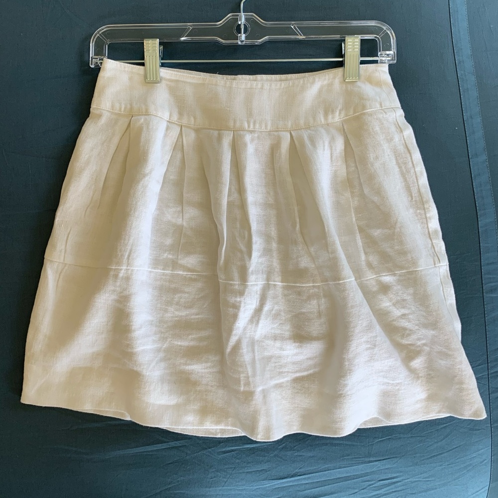 EUC Island Company White Linen Skirt Sz 2